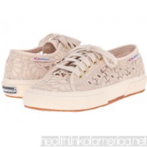 Superga Shoes - NWT Superga 2750 Cotmacramew Beige Sneakers